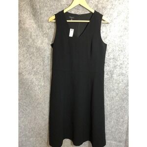Talbots Dress Womens 6 Black Sleeveless A-Line Lined Work Office Cocktail w Tags